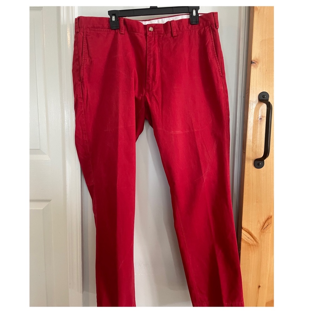 Polo Ralph Lauren mens red khaki, size 38x32, with custom taper